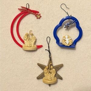 Vintage Nativity Scene Ornaments Set